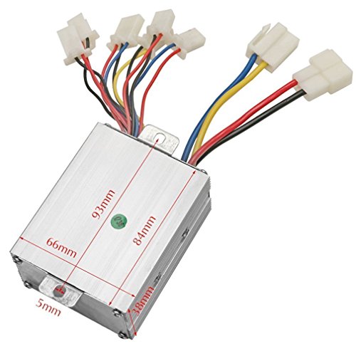 WPHMOTO 24V 500W Brushed Speed Motor and Controller Throttle Grip Accelerator Pedal Set for Electric Scooter Go Kart Bicycle e-Bike Tricycle Moped