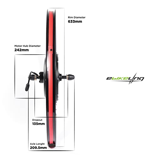 EBIKELING Waterproof Ebike Conversion Kit for Electric Bike 29" Rear Wheel Electric Bicycle Hub Motor Kit with Mountain Bike Rim 1500W 1200W 750W 500W Electric Bike Conversion Kit