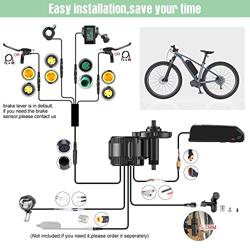 BAFANG 52V 1000W Mid Drive Kit Ebike Motor with LCD Display Mid Drive Electric Bike Conversion Kits (No Battery)