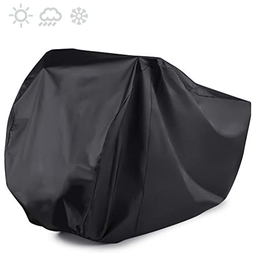 Maveek Black Bike Cover 190T Waterproof Bicycle Cover Large Sizes(78.7'' L 27.6'' W 43.3'' H) Rain Cover for Outdoor Bicycle Storage, Dust Resistant and UV Protection.