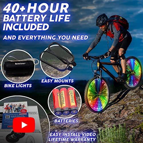 Activ Life Bike Wheel Lights, LED Bicycle Wheel Lights for Bike Wheels & Tire Spokes, Fits Both Kids and Adult Bikes, Summer Fun Accessories & Gifts for Kids & Teens, 1 Pack (1 Wheel), Color-Changing