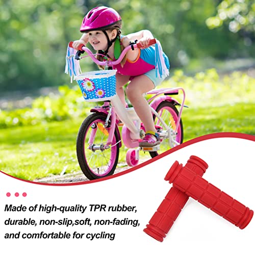 Coolrunner Bicycle Handle Bar Mushroom Grips BMX for Boys and Girls Bikes (Red)