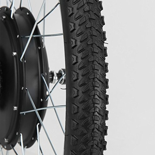 Voilamart Electric Bicycle Wheel Kit 26" Front Wheel 48V 1000W E-Bike Conversion Kit, Cycling Hub Motor with Intelligent Controller and PAS System for Road Bike