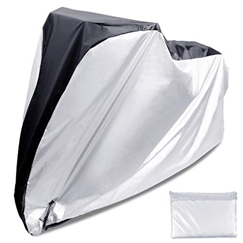 Adoric Bike Cover Waterproof Outdoor Bicycle Cover,190T Nylon Portable Anti Dust Rain UV Protection Heavy Duty Cover for Mountain Road Electric Bike with Lock-Holes and Storage Bag-XL