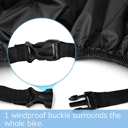Maveek Black Bike Cover 190T Waterproof Bicycle Cover Large Sizes(78.7'' L 27.6'' W 43.3'' H) Rain Cover for Outdoor Bicycle Storage, Dust Resistant and UV Protection.