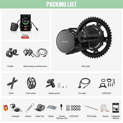 BAFANG 52V 1000W Mid Drive Kit Ebike Motor with LCD Display Mid Drive Electric Bike Conversion Kits (No Battery)