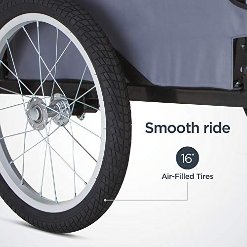 Schwinn Day Tripper Cargo Bike Trailer, Folding Frame, Quick Release Wheels, Red/Grey