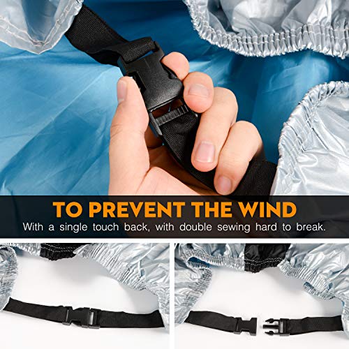 Adoric Bike Cover Waterproof Outdoor Bicycle Cover,190T Nylon Portable Anti Dust Rain UV Protection Heavy Duty Cover for Mountain Road Electric Bike with Lock-Holes and Storage Bag-XL