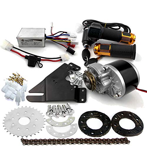 L-faster 250W Electric Conversion Kit for Common Bike Left Chain Drive Customized for Electric Geared Bicycle Derailleur?Twist Kit?