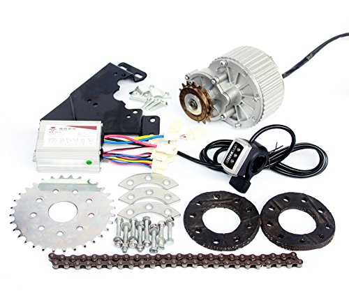 L-faster 450W Newest Electric Bike Left Drive Conversion Kit Can Fit Most of Common Bicycle Use Spoke Sprocket Chain Drive for City Bike(24V Thumb Kit)