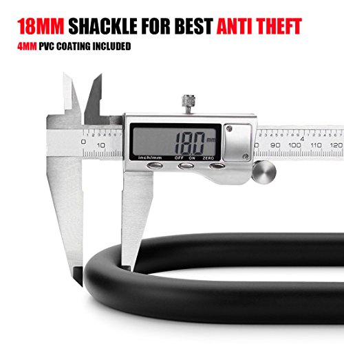 USHAKE Bicycles U Lock, Heavy Duty Bike Scooter Motorcycles Combination Lock Combo Gate Lock for Anti Theft (Black 14mm chackle)