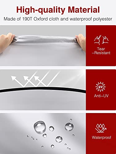 Puroma Bike Cover Outdoor Waterproof Bicycle Covers Rain Sun UV Dust Wind Proof with Lock Hole for Mountain Road Electric Bike, XL, Black & Silver