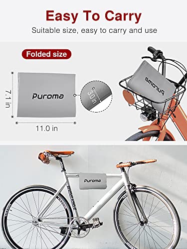 Puroma Bike Cover Outdoor Waterproof Bicycle Covers Rain Sun UV Dust Wind Proof with Lock Hole for Mountain Road Electric Bike, XL, Black & Silver