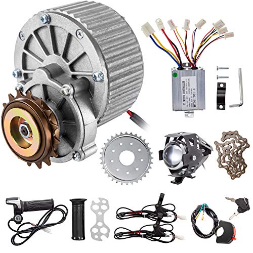 BestEquip Bicycle Reduction Motor 450W 36V Geared Motor 450RPM 16A Brushed Motor with Twist Kit and Lamp for Electric Bike Conversion Kit Electric Bicycle Scooter Motor