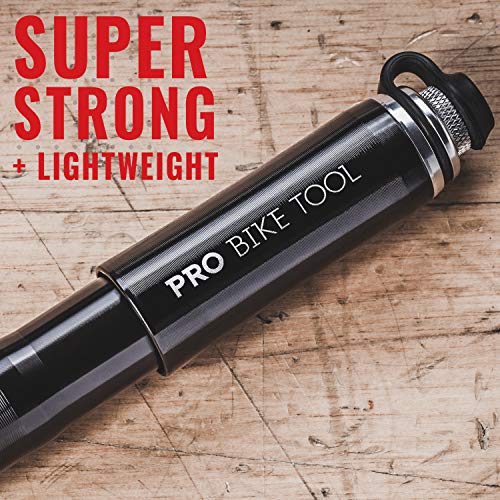 PRO BIKE TOOL Mini Bike Pump Fits Presta and Schrader - High Pressure PSI - Reliable, Compact & Light - Bicycle Tire Pump for Road, Mountain and BMX