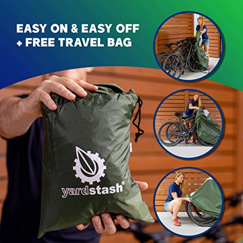 YardStash Bicycle Cover XXL for 2-3 Bikes and Trikes: Cover for 3 Bikes, Trike Cover, Beach Cruiser Cover, 29er Bike Cover, Electric Bike Cover & Cover for Bikes w/Baskets or Racks