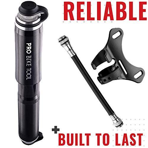 PRO BIKE TOOL Mini Bike Pump Fits Presta and Schrader - High Pressure PSI - Reliable, Compact & Light - Bicycle Tire Pump for Road, Mountain and BMX