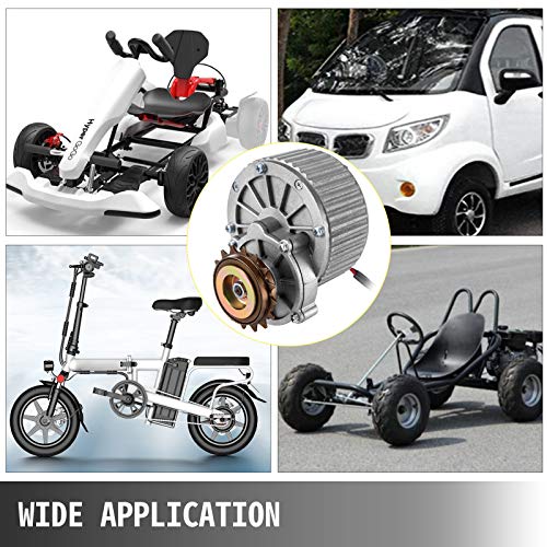 BestEquip Bicycle Reduction Motor 450W 36V Geared Motor 450RPM 16A Brushed Motor with Twist Kit and Lamp for Electric Bike Conversion Kit Electric Bicycle Scooter Motor