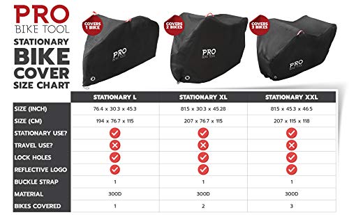 Pro Bike Cover for Outdoor Bicycle Storage - Large - Heavy Duty Ripstop Material, Waterproof & Anti-UV - Protection from All Weather Conditions for Mountain, 29er, Road, Cruiser & Hybrid Bikes