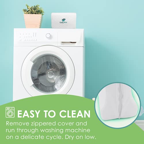 Cushy Form Knee Pillow for Side Sleepers - Sciatic Nerve Pain Relief Leg Pillow - Best for Sciatica, Pregnancy, Hip, Back and Spine Alignment - Memory Foam Orthopedic Contour Wedge with Washable Cover