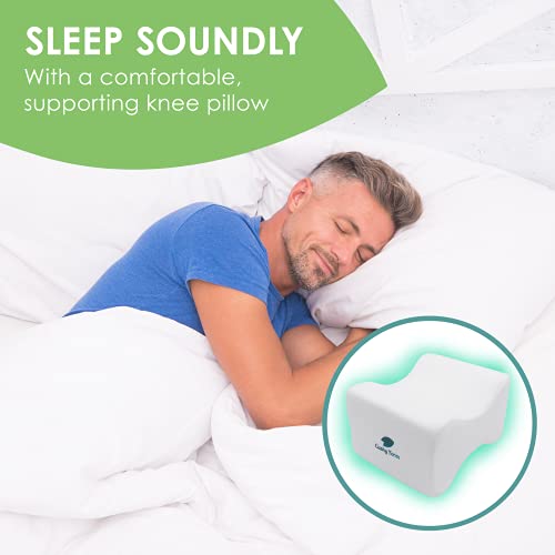 Cushy Form Knee Pillow for Side Sleepers - Sciatic Nerve Pain Relief Leg Pillow - Best for Sciatica, Pregnancy, Hip, Back and Spine Alignment - Memory Foam Orthopedic Contour Wedge with Washable Cover