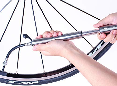 PRO BIKE TOOL Mini Bike Pump Fits Presta and Schrader - High Pressure PSI - Reliable, Compact & Light - Best Quality & Performance - Bicycle Tire Pump for Road, Mountain and BMX Bikes