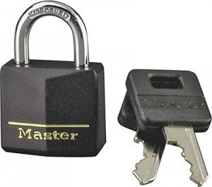 Master Lock 131T Covered Aluminum Keyed Alike Padlocks, 2 Pack, Black