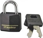 Master Lock 131T Covered Aluminum Keyed Alike Padlocks, 2 Pack, Black