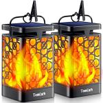 TomCare Solar Lanterns - Waterproof LED Flame Lights, 2 Pack