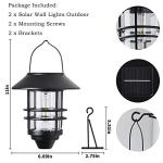 Solar Wall Lanterns - Waterproof Outdoor Lights, 2 Pack