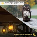 2 Pack Solar Lanterns with Dancing Flame LED