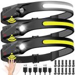 Rechargeable Motion Sensor Headlamps - 3 Pack