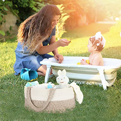 Cotton Baby Organizer Basket with Compartments