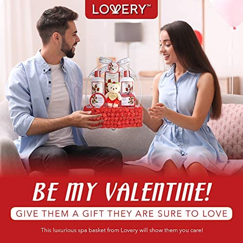 Relaxing Spa Gift Basket for Women with Red Roses