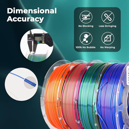 AMOLEN Dual Color PLA Filament Bundle 4 Spools