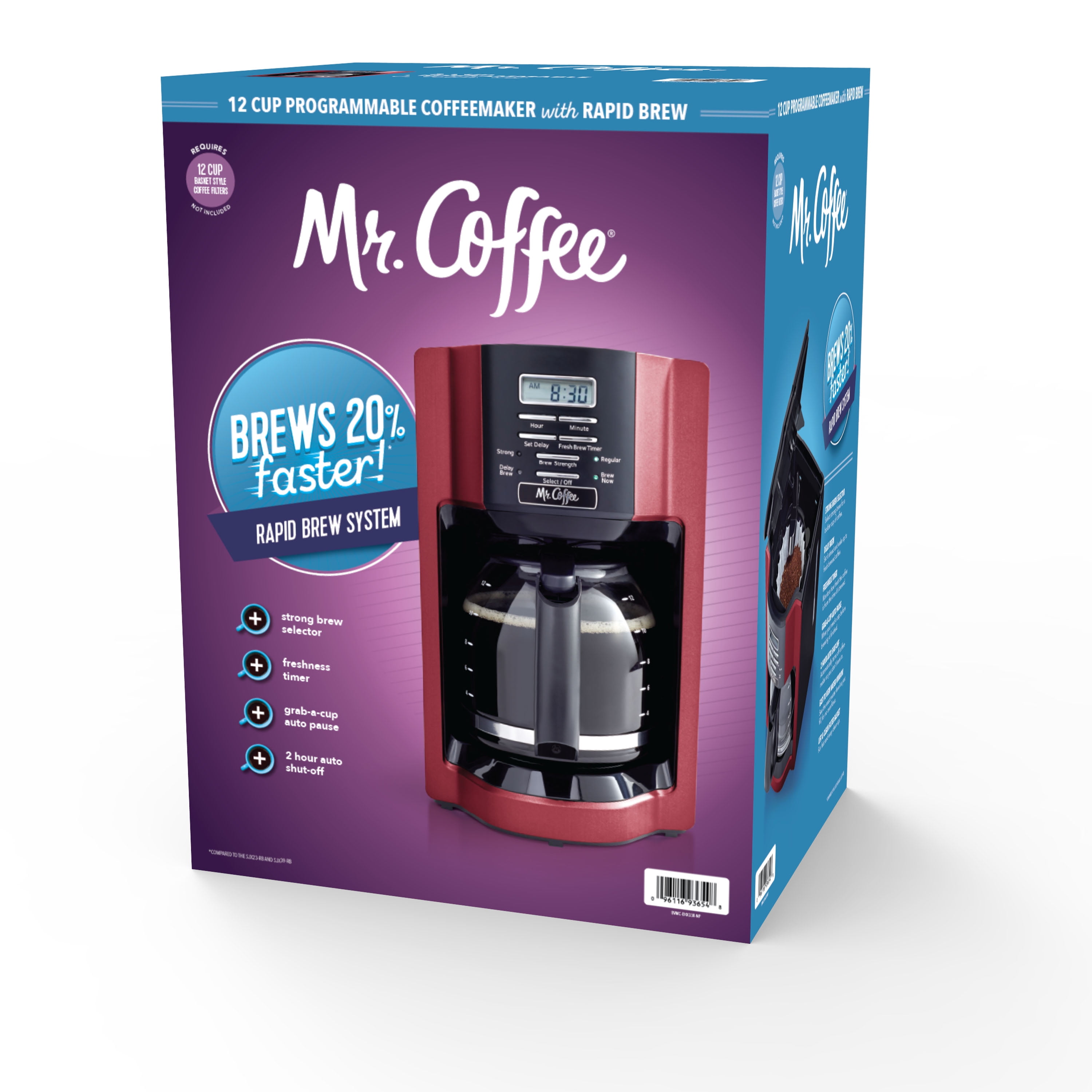 Mr. Coffee 12-Cup Programmable Coffee Maker – Red