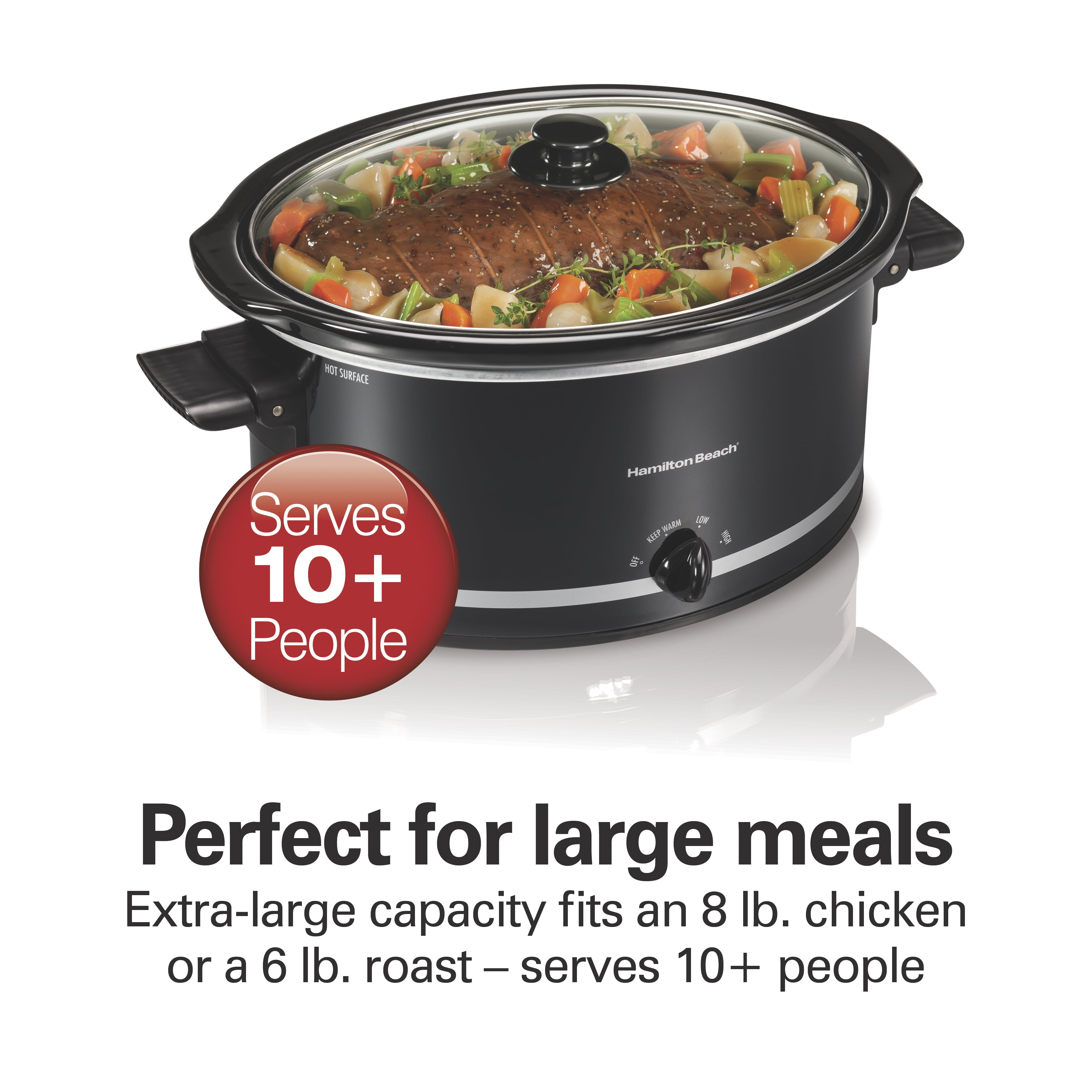 Hamilton Beach 8 Quart Slow Cooker, Black