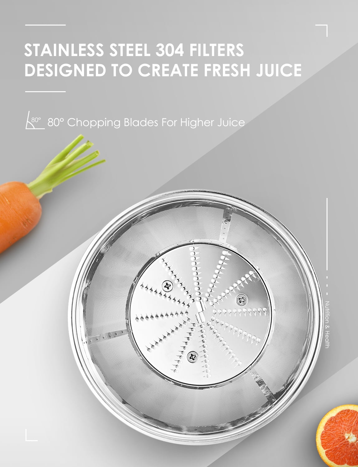 AICOK Centrifugal Juicer with Wide 3” Feed Chute
