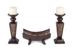 Elegant Mosaic Pillar Candle Holders - Set of 2