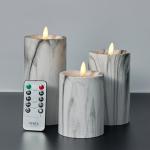 Venta Marble Flameless LED Pillar Candle Set