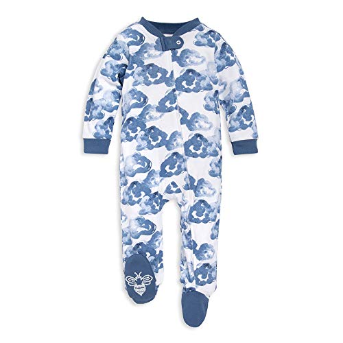 Burt's Bees Baby baby girls & Play, Organic One-piece Romper-jumpsuit Pj, Zip Front Footed Pajama and Toddler Sleepers, Moonlight Clouds, 0-3 Months US from Burt's Bees Baby
