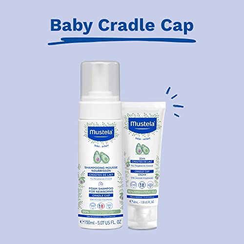 Mustela Baby Cradle Cap Cream - Newborn safe - with Natural Avocado - Paraben Free & Fragrance Free - 1.35 Fluid Ounce from AmazonUs/EXQEV