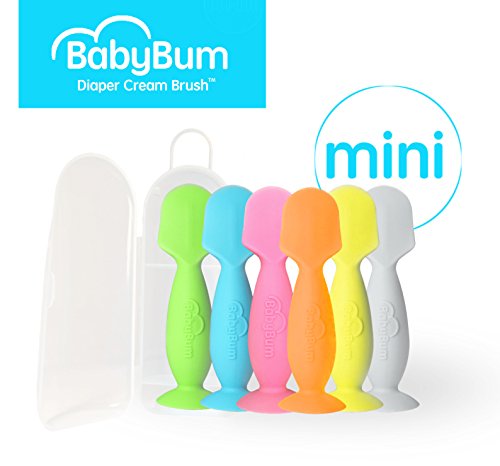 Baby Bum Brush, Mini Diaper Rash Cream Applicator with Travel Case, Soft Flexible Silicone, Unique Gift for Boys and Girls, [Blue + Green] by Baby Bumco