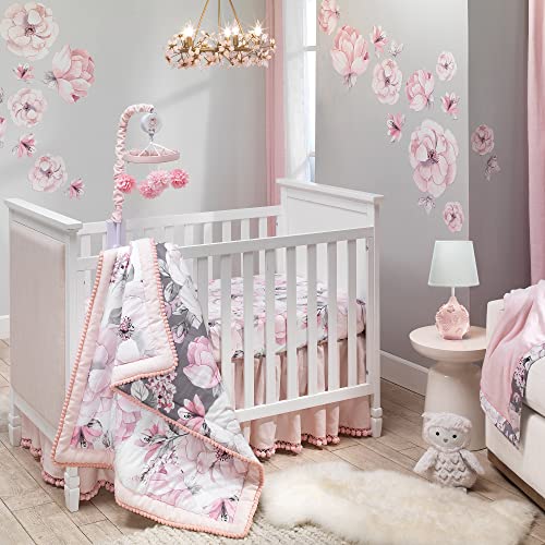 Lambs & Ivy Signature Botanical Baby Watercolor Floral 4-Piece Crib Bedding Set by Lambs & Ivy