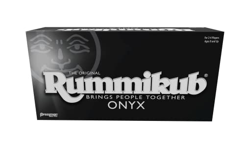 Rummikub Onyx Edition - Sophisticated Set with Unique Black Rummikub Tiles and Vibrantly-Colored Engraved Numbers by Pressman, Multi Color by Pressman