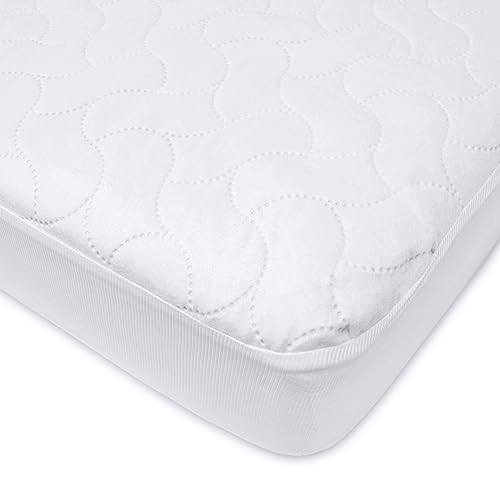 American Baby Company Waterproof Fitted Crib and Toddler Protective Mattress Pad Cover, White (Pack of 1), for Boys and Girls by American Baby Company