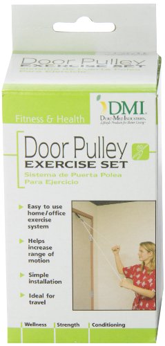 DMI Over the Door Shoulder Pulley for Physical Therapy & Shoulder Rehab, Occupational Therapy Aid, help Increase Mobility & Maneuverability on Injured, Elderly or Disabled w/ Easy Grip Handles, White from Duro-Med