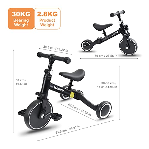 Elantrip 3 in 1 Tricycle for 10 Month to 4 Years Old Kids,Toddler Tricycle Kids Trikes Tricycle, Gift & Toys for Boy & Girl, Balance Training,Adjustable Seat and Removable Pedal from Elantrip
