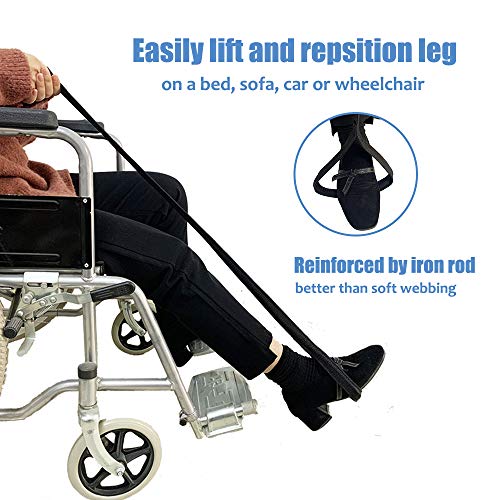 Leg Lifter Strap Rigid Knee Hip Replacement Recovery Kit Foot Lifter Strap Knee Thigh Patient Handicap Car Assist Lift Belt for Adult, Elderly, Disability Mobility Aid Occupational Therapy Tools (39") from Mybow