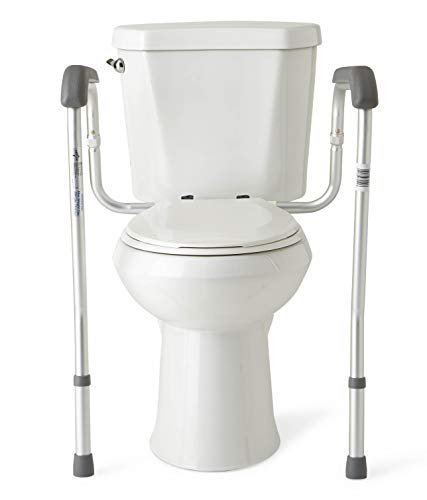 Medline Toilet Safety Rails, Safety Frame for Toilet with Easy Installation, Height Adjustable Legs, Bathroom Safety, Foam Armrests, Easy to Clean, Aluminum Frame, 250lb. Weight Capacity from Medline Industries Healthcare